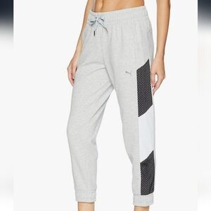 Puma Essentials Fleece Sweatpants Joggers 7/8 Cropped Grey Heather Women's XS